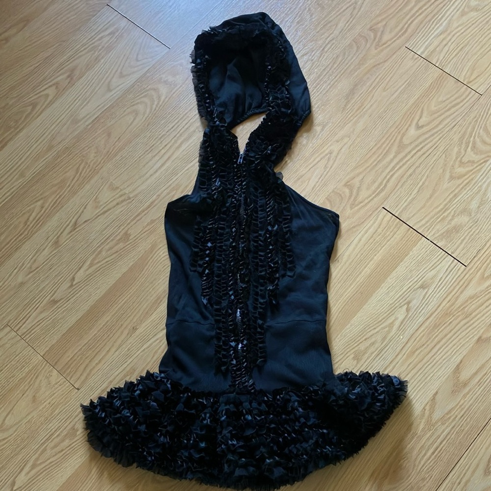 C. Luce Black Halter Babydoll Mini Dress